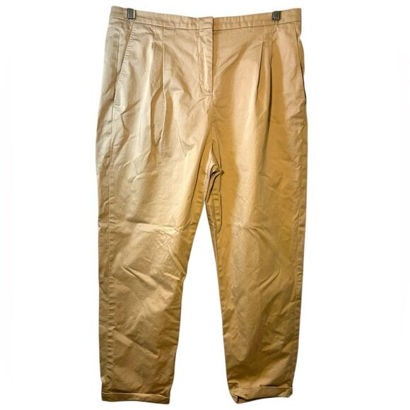 PIAZZA SEMPIONE MATILDE PANTS KHAKIS 44 us 10 tan capsule everyday cropped - Picture 1 of 14